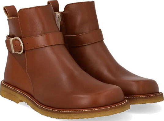 ANGULUS Booties Flat With Zipper Brown 41