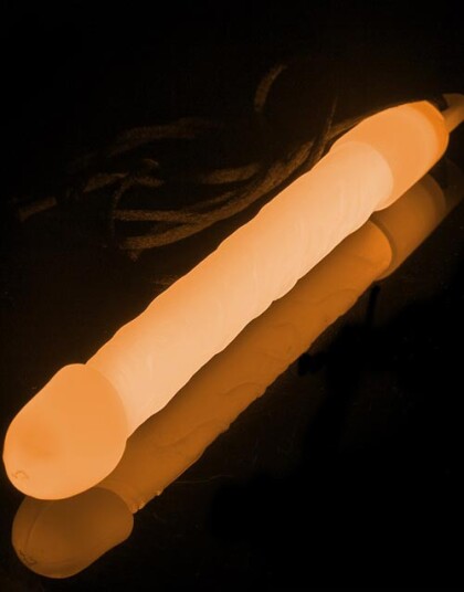 Crosswear Orange Dick Glow Stick med Snor 15 cm