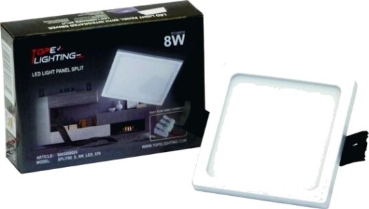 Tope Led Innfelt Panel Split Sq 8W Nw Ip44 640 Lm