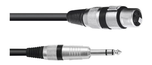 Omnitronic 30225195 Xlr Adapterkabel [1X Xlr Stecker 3 Polig   1X Klinkenstecker 6,3 Mm Stereo] 0,90 M Schwarz 30225195
