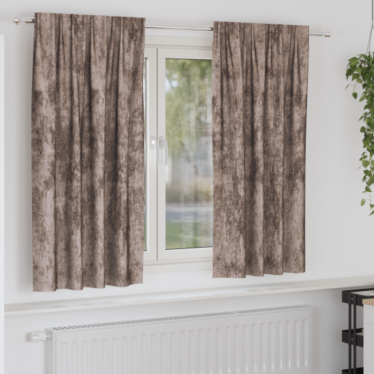 Gardin med gardiner 2 pcs Cappuccino 175 x 140 cm Fløyel Gardin med gardiner 2 pcs Cappuccino 175 x 140 cm Fløyel