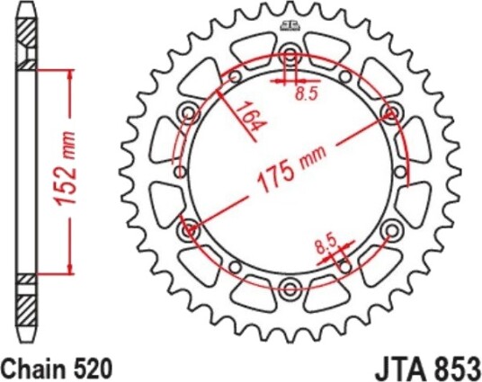 JTSPROCKETS JTA853.40BLK Kjedehjul
