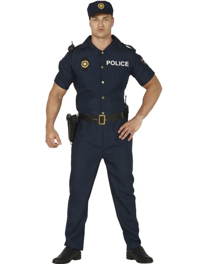Mr Police Kostyme med Hatt Jumpsuit og Belte Mr Police Kostyme med Hatt Jumpsuit og Belte