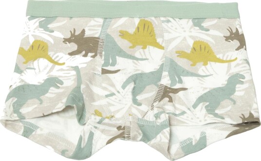 Joha Boxershorts Off White/Støvet Grønn m. Dino Joha 140 Boxershorts Hvit