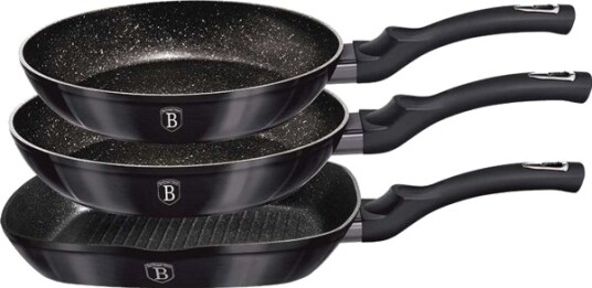 Berlinger Haus Stekepanne Carbon Pro 28 Cm Sett Med 3 Stk