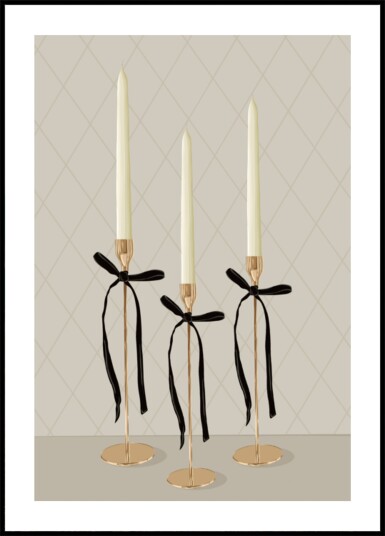 Elegant Gold Taper Candles Plakat / 30x40