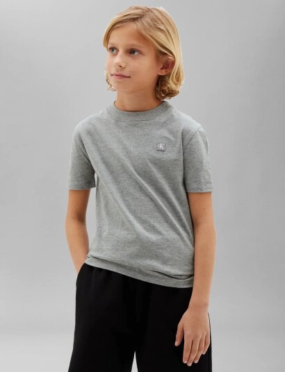 Calvin Klein Mini Badge Reg T Shirt Grey 164 Calvin Klein Mini Badge Reg T Shirt Grey 164