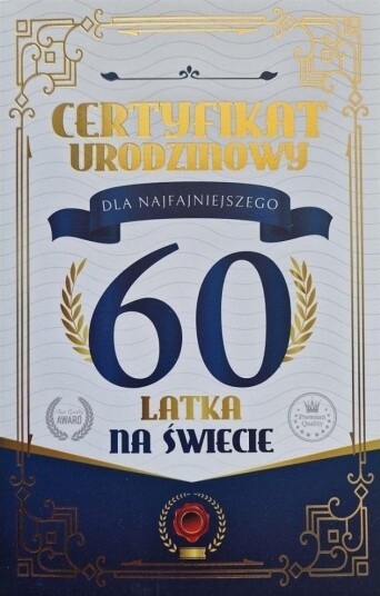 Yeku Bursdagskort/Sertifikat 60 År Mann