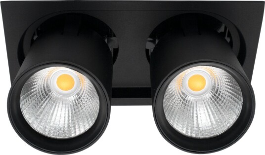 Norlux Aram Maxi Double Square 2x3550lm 3000K 20° 2x28W Sort Innfelt Downlight