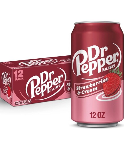 12 stk Dr. Pepper Strawberries & Cream 355 ml   Hel Eske USA Import