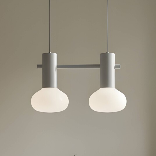 Pendellampe i glass Flo ALDEX dimbar Aluminium / grå / sink Stue / spisestue Metall Design