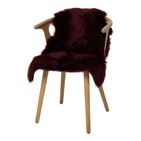 Warm & Comfy Saueskinn Langhåret New Zealand 100x60 cm Bordeaux