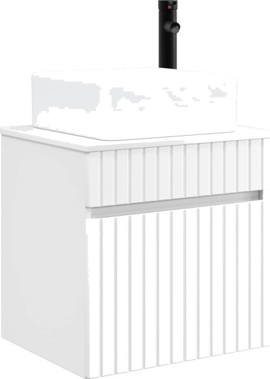 Vegghengt servantkommode Hvit 49 x 41 x 63 cm Konstruert tre Vegghengt servantkommode Hvit 49 x 41 x 63 cm Konstruert tre
