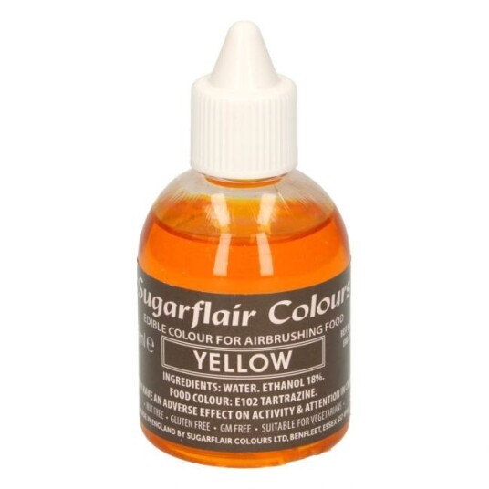 Sugarflair Airbrushfarge Gul 60ml 