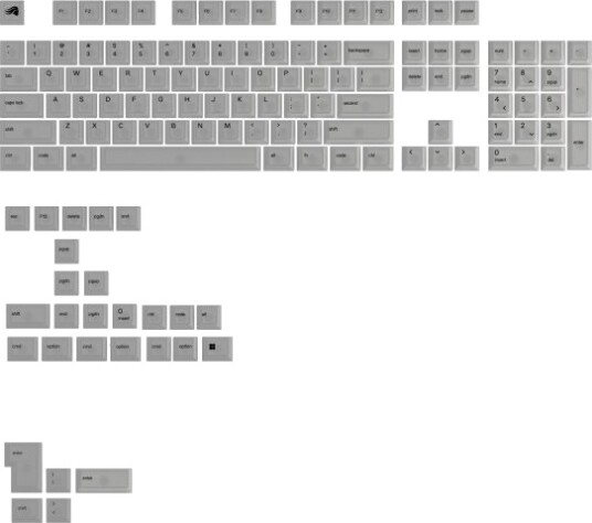 Glorious Polycarbonate Keycaps US Translucent KB-ACC-KC-PC-POLY-US