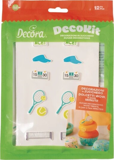 Spiselig Kakepynt Tennis Decokit 12 Deler | Slikkepott.No