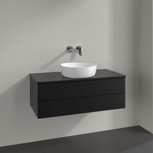 Villeroy & Boch  Antao Servantskap med 2 skuffer 100x50x36 cm m/lys Sort Matt