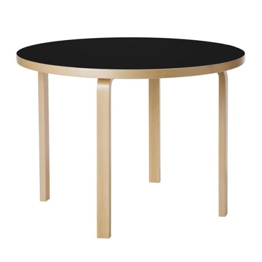 artek Aalto 90A Rundt Bord Bjørk/ Sort Linoleum artek Aalto 90A Rundt Bord Bjørk/ Sort Linoleum