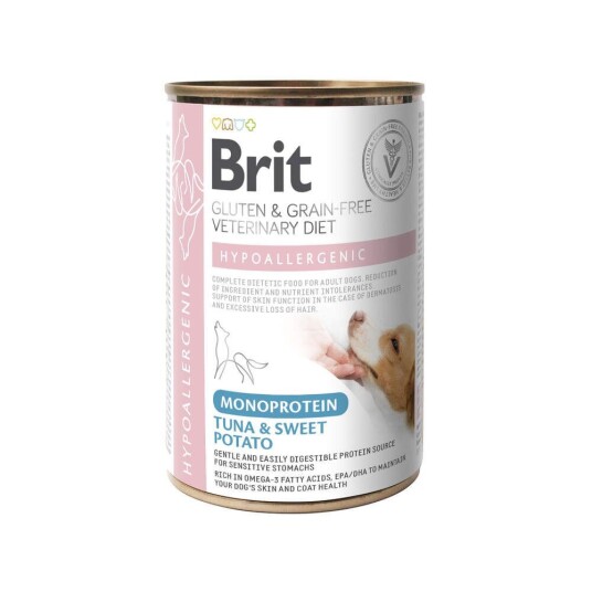 Brit Veterinary Diet For Dogs Hypoallergenic Monoprotein Tuna & Sweet Potato 400G