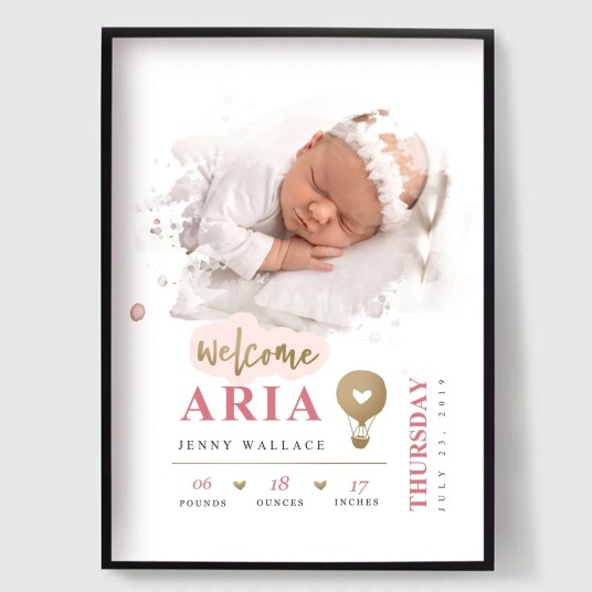 Namly Design Personalisert Plakat Velkommen Lille En Fødselsplakat POSTERKCWPHV