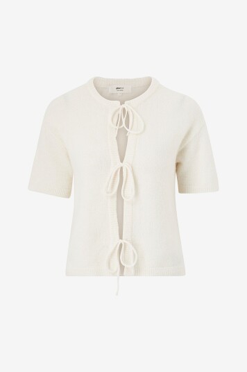 Gina Tricot Kardigan Knitted Tie Cardigan Hvit