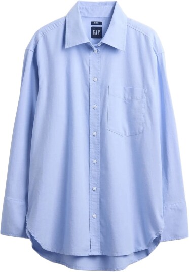 GAP Organic Cotton Oxford Big Shirt SHIRTING BLUE L