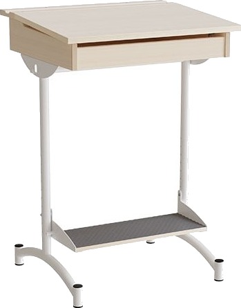 Elevbord 129 Birk Laminat Hvidt Stel
