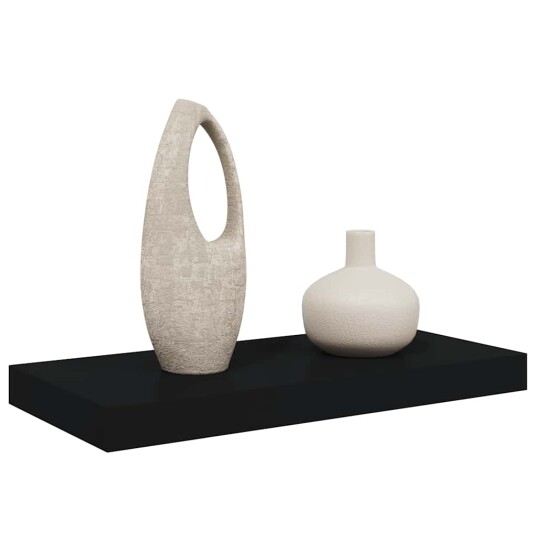 vidaXL Flytende vegghylle svart 50x23x3,8 cm MDF