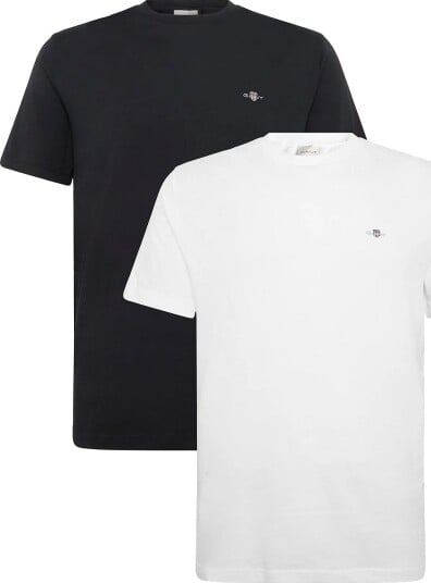 Gant 2 Pack Shield T Shirt   BLACK / WHITE   M