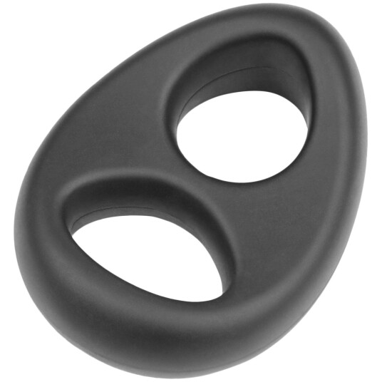 Sinful Duo Stretchy Silikon Dobbelt Penisring     - Svart