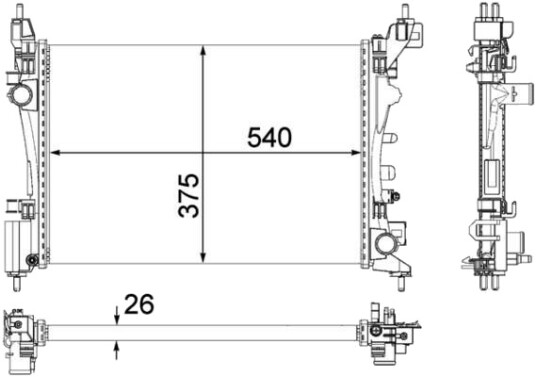 Radiator, motorkjøling MAHLE CR 1182 000P