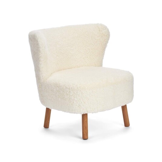Natures Collection Emil Lounge Chair Korthåret Hvit Eik