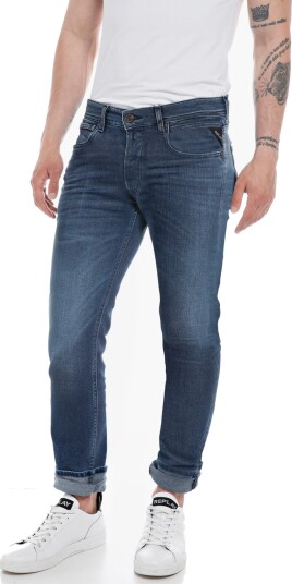 Replay Grover Straight Hyper Cloud Sustainable Denim Trousers Blue 33 x 32