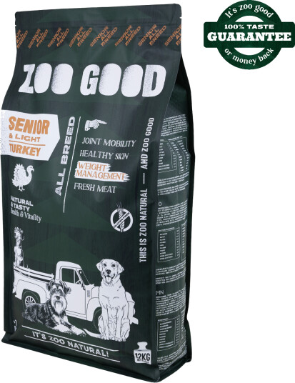 Kalkun Senior Hundefôr Light 12 kg - Zoo Good