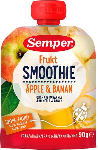 Semper Fruktsmoothie med eple og banan fra 6 mnd. - 90 g