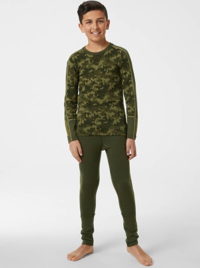 Helly Hansen JR Graphic Lifa Merino, Sett, Junior, Utility Green 176