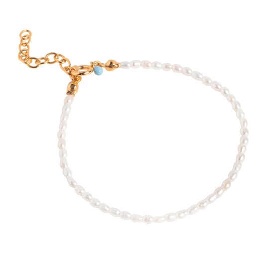 Enamel Erna Forgylt Sølv Armbånd Med Perler B110G Enamel Erna Forgylt Sølv Armbånd Med Perler B110G