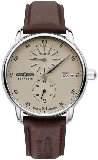 Zeppelin Herreklokke 86225 Captains Beige/Lær Ø43 mm