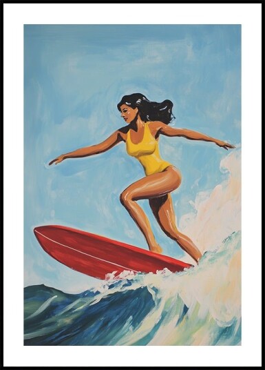Surfing Girl Plakat Plakat / 70x100cm