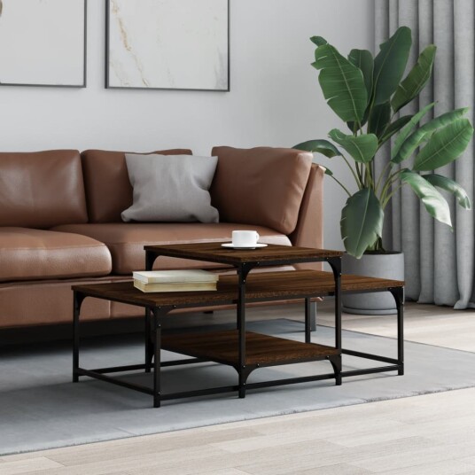  Salongbord brun eik 102x60x45 cm konstruert tre 8721012124790