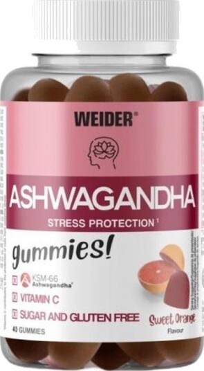 Ashwagandha KSM-66 Gummies med søt appelsin 300 mg per porsjon– 40 stk
