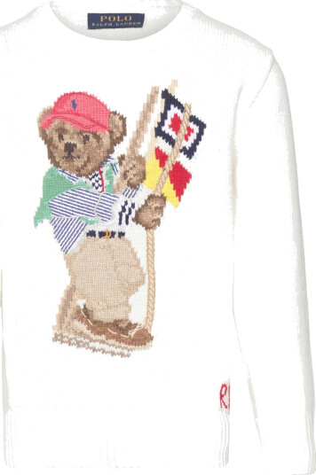 Ralph Lauren Kids Polo Bear Cotton Sweater Cream 124 131