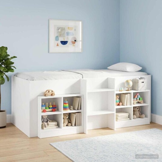  Barnas Høye Sengramme 2 pcs Hvit 193 x 96,1 x 68,5 cm
