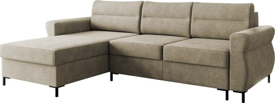 Busness Sovesofa med Sjeselong 3 seter i Plysj Beige
