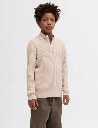 Jack & Jones Jprblubarkley Knit Half Zip Jnr Beige 152 Jack & Jones Jprblubarkley Knit Half Zip Jnr Beige 152