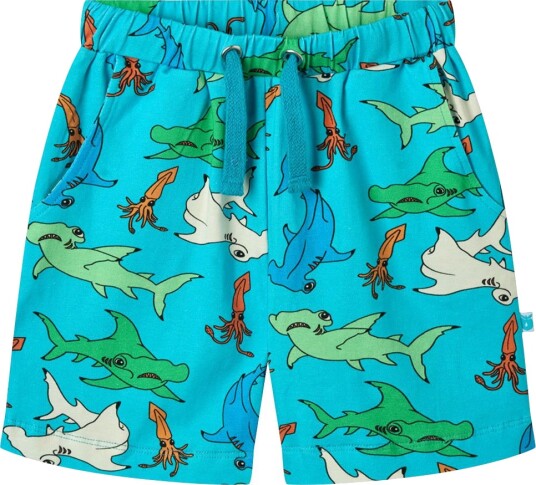Småfolk Shorts Blue Atoll m. Hammerhai Småfolk 3 4 år 98 104 Shorts Blå
