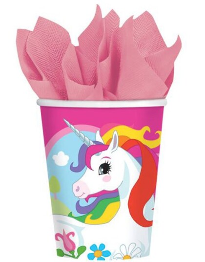 Amscan 8 stk Pappkrus 270 ml Unicorn Dream 9902102