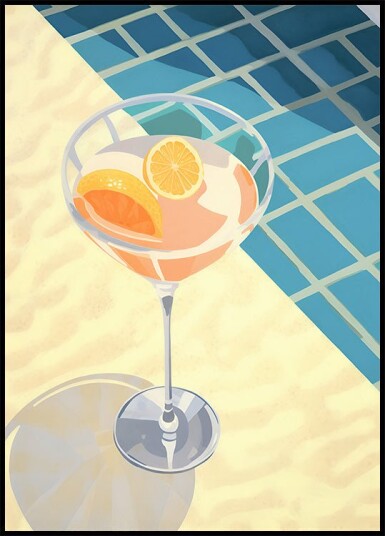 Poolside Citrus Cocktail Summer Drink Plakat Plakat / 40x50cm