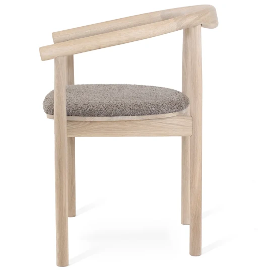 Torkelson Maggio spisestol hvitoljet eik/stoff Abriamo brun 2 pk.