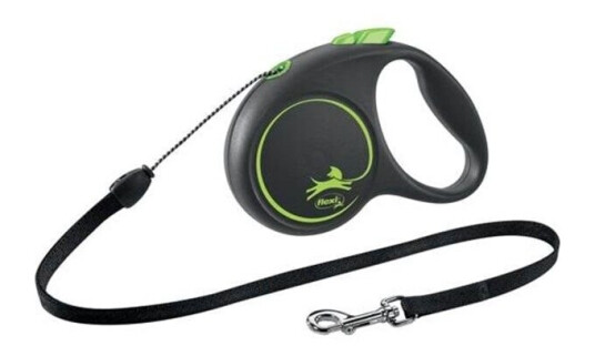 Flexi Black Design S Hundebånd 5 m 12 kg Grønn